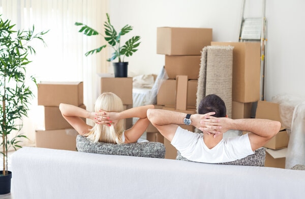 Couple In New Home Resting