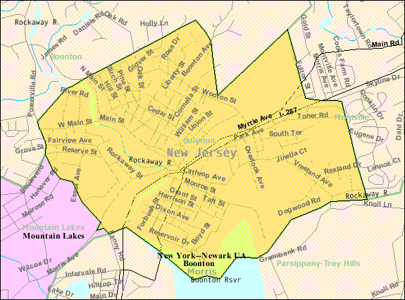 Census Bureau Map Of Boonton New Jersey