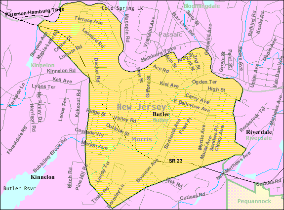 Census Bureau Map Of Butler Nj