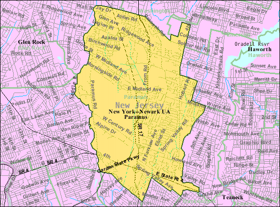 Census Bureau Map Of Paramus Nj