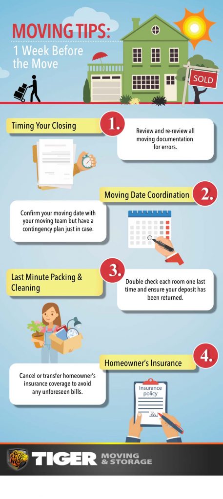 Moving Packing Tips 1 Week Before You Move Infographic