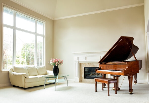 Bright Daylight Living Room With Grand Piano Bright Daylight Living Room With Grand Piano