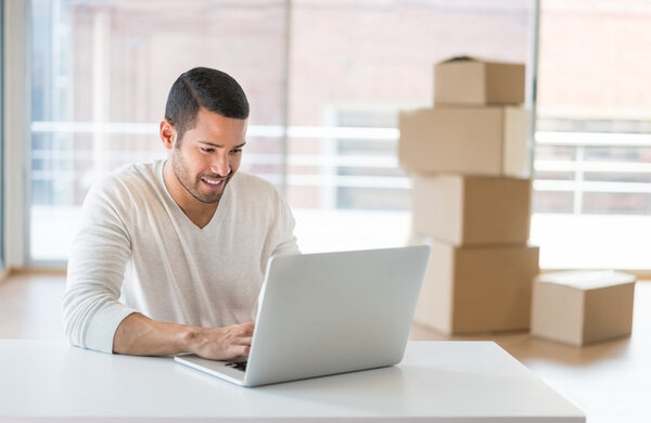 Man Moving To A New Office Man Moving To A New Office
